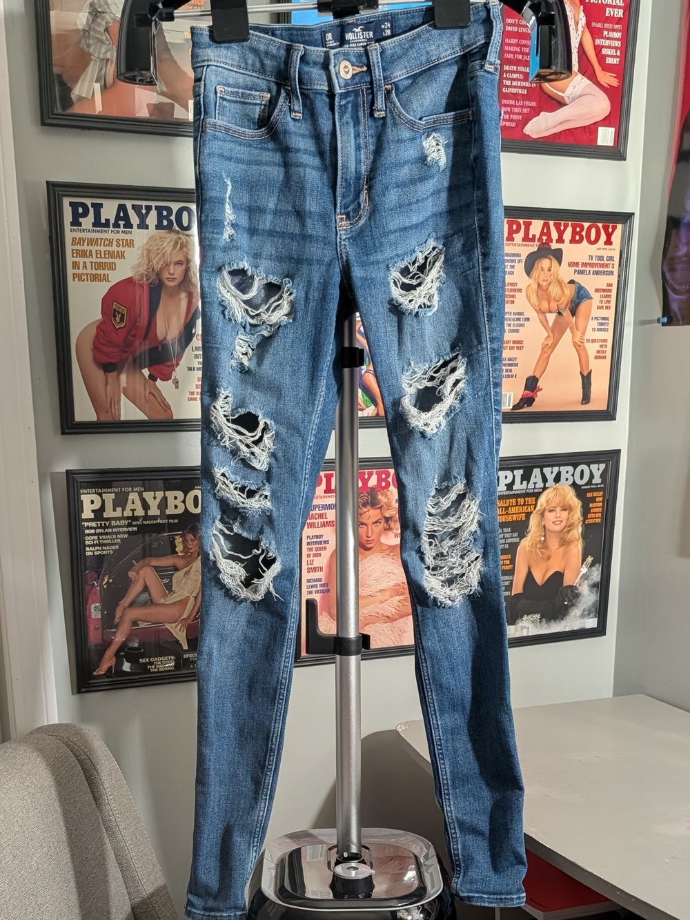 Hollister Women's High Rise Skinny Distressed Jeans